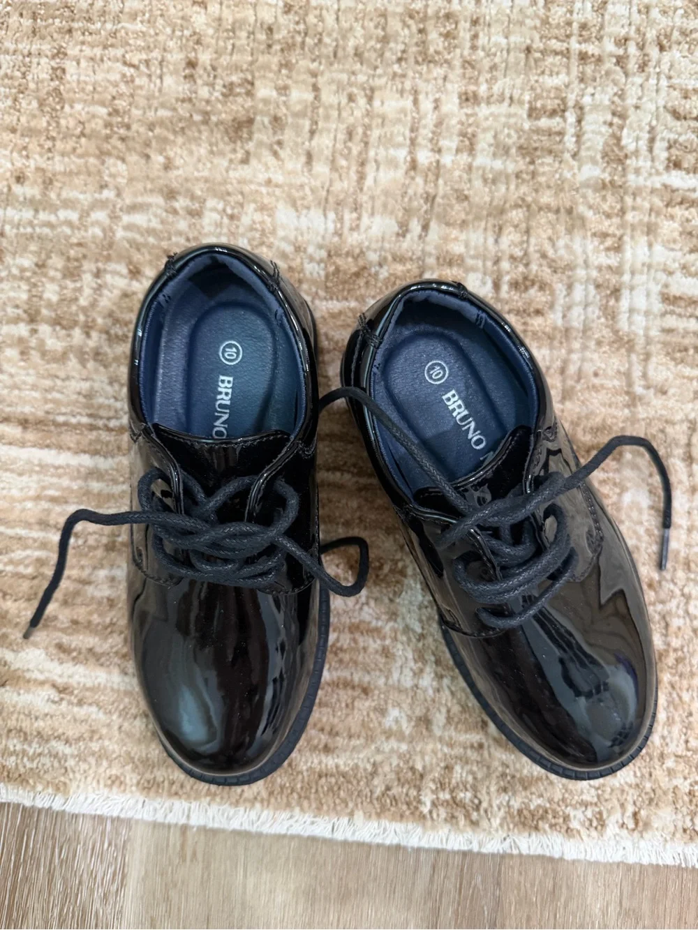 Kids Black Patent Lace-Up Dress Shoes